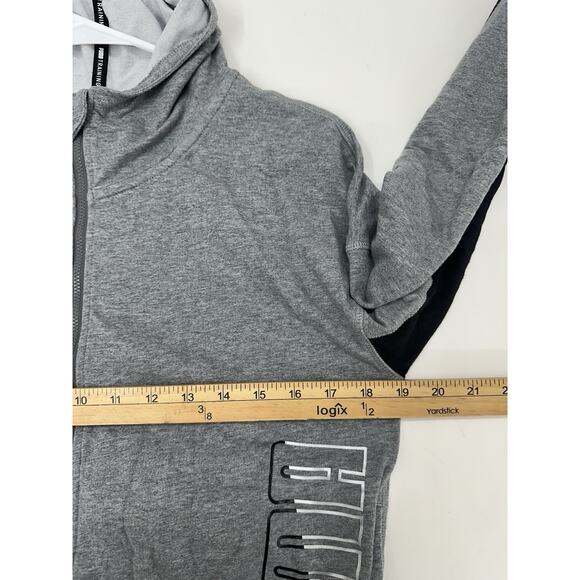 Puma Womens Jacket Size Small Gray Zip Up Puma Training Hooded Sweatshirt - Picture 8 of 11